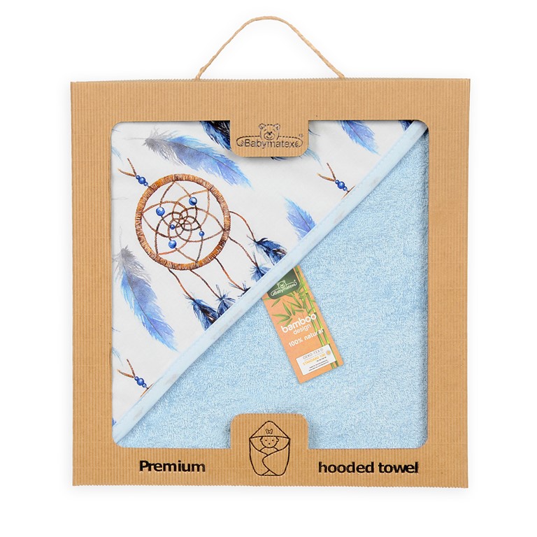 Okrycie kąpielowe 100x100 BAMBOO DESIGN 24 j. niebieskie Babymatex 3 Okrycie kąpielowe 100x100 BAMBOO DESIGN 24 j. niebieskie Babymatex - obrazek 3