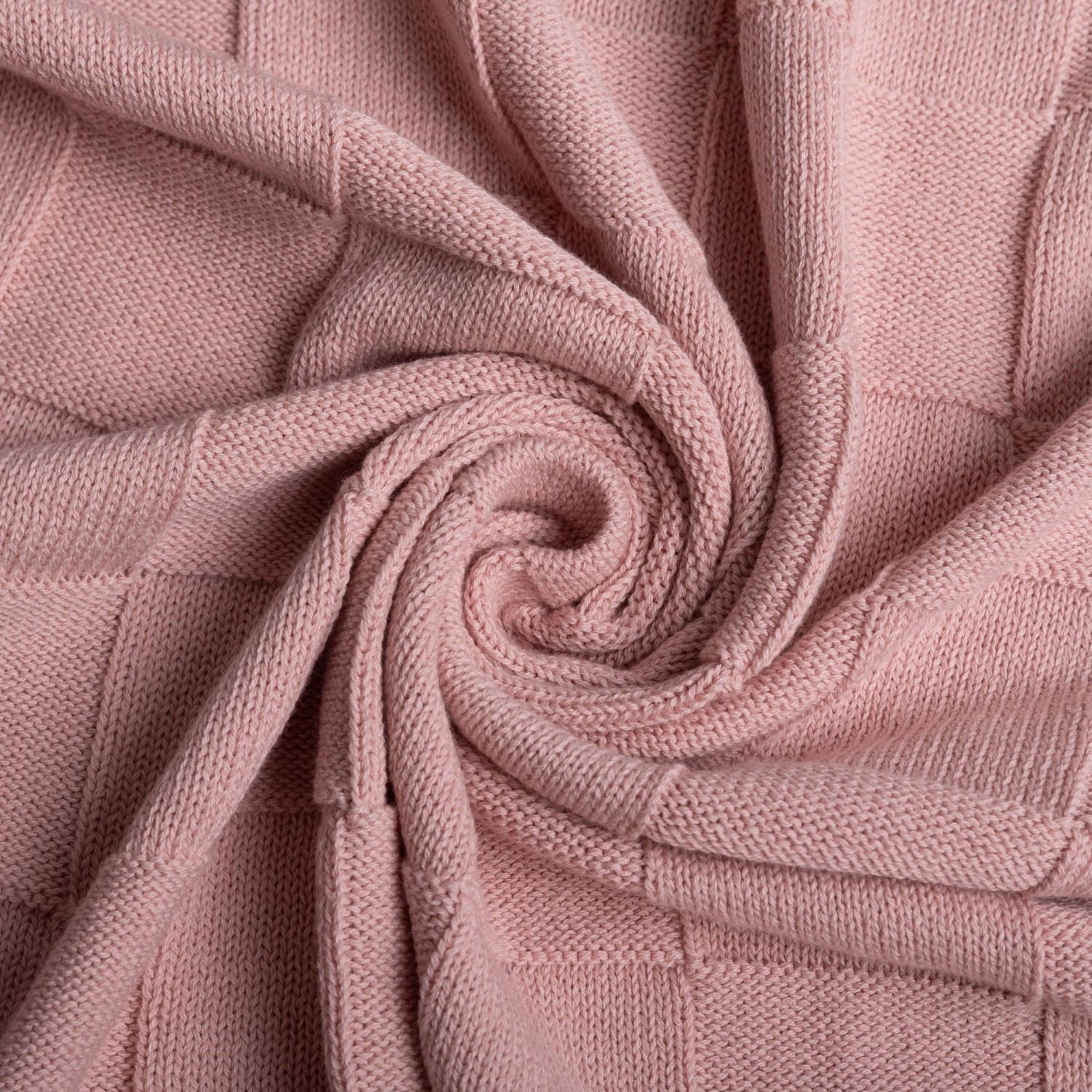 Koc bawełniany 80x100 SQUARE CHECKS perłowy róż BabyMatex 4 Koc bawełniany 80x100 SQUARE CHECKS perłowy róż BabyMatex - obrazek 4