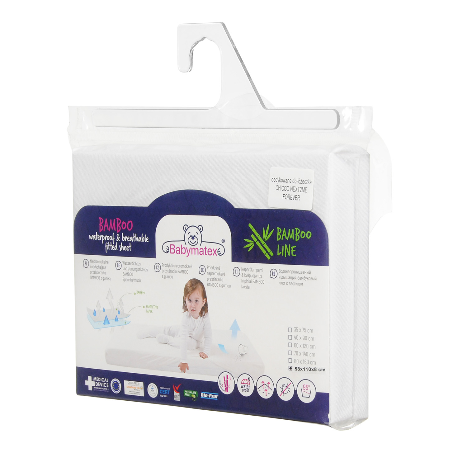 Prześcieradło Nieprzemakalne 58x110x8 BAMBOO 01 białe Babymatex 7 Prześcieradło Nieprzemakalne 58x110x8 BAMBOO 01 białe Babymatex - obrazek 7