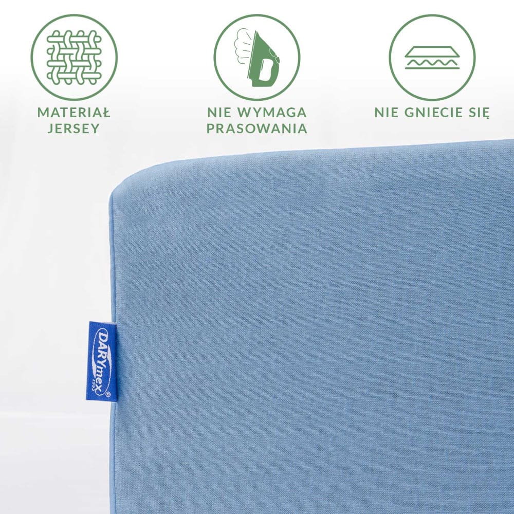 Prześcieradło 120x200 jersey z gumką niebieski 009 Premium Darymex 3 Prześcieradło 120x200 jersey z gumką niebieski 009 Premium Darymex - obrazek 3