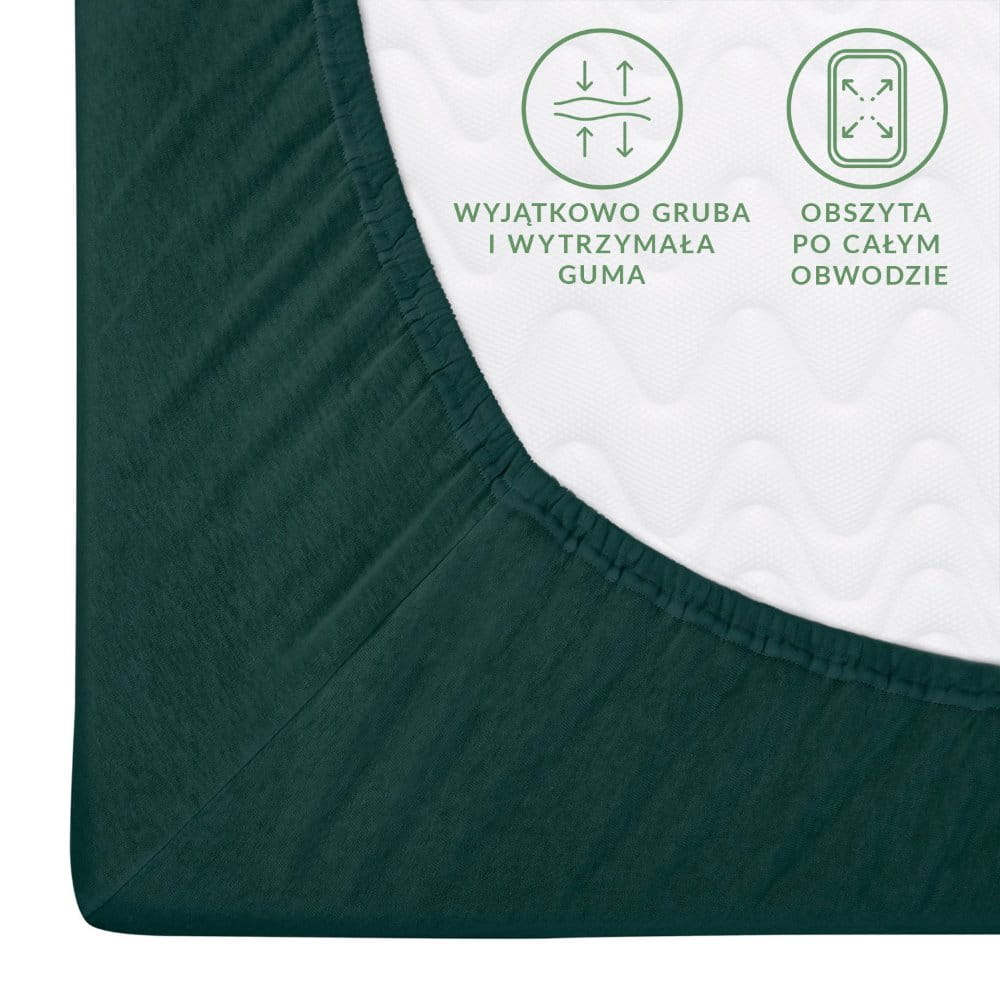 Prześcieradło 120x200 jersey z gumką zieleń butelkowa 036 Premium Darymex 3 Prześcieradło 120x200 jersey z gumką zieleń butelkowa 036 Premium Darymex - obrazek 3