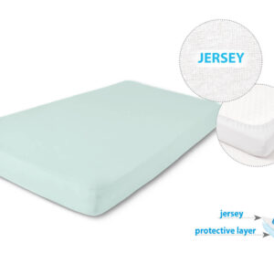 Prześcieradło Nieprzemakalne 70x140x10 JERSEY 33 miętowe Babymatex
