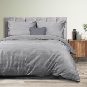 Pościel satynowa Cizgili 160x200 szary Darymex