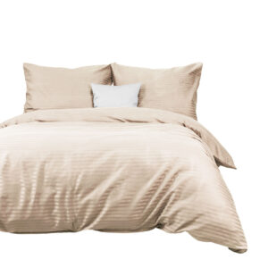 Pościel satynowa Cizgili 140x200 capuccino Darymex