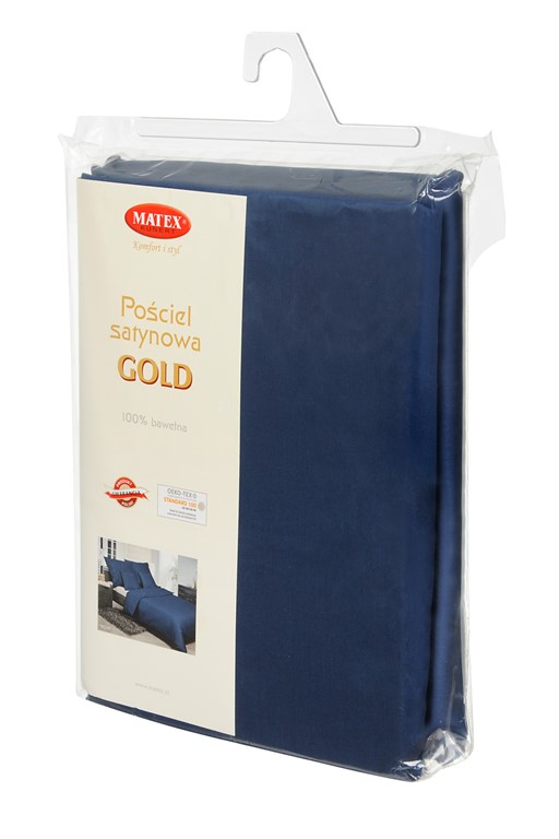 Pościel satynowa gładka 220x200 Gold granatowy 47 Matex 2 Pościel satynowa gładka 220x200 Gold granatowy 47 Matex - obrazek 2