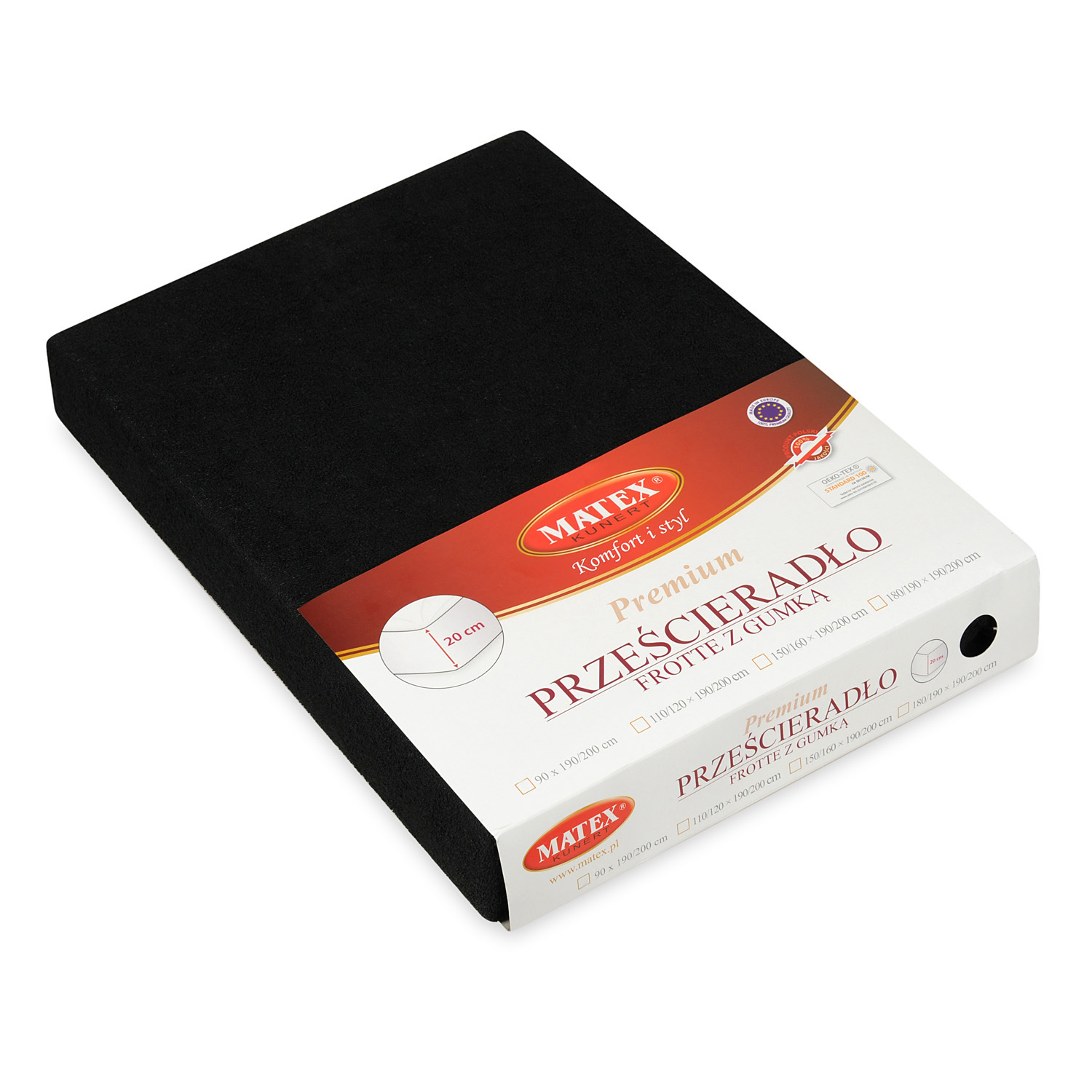 Prześcieradło frotte z gumą 90/100x190/200 Premium czarny 48 Matex 3 Prześcieradło frotte z gumą 90/100x190/200 Premium czarny 48 Matex - obrazek 3