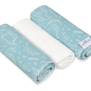 Pielucha 70x80 MUSLIN DESIGN 3 szt. Dinozaury BabyMatex