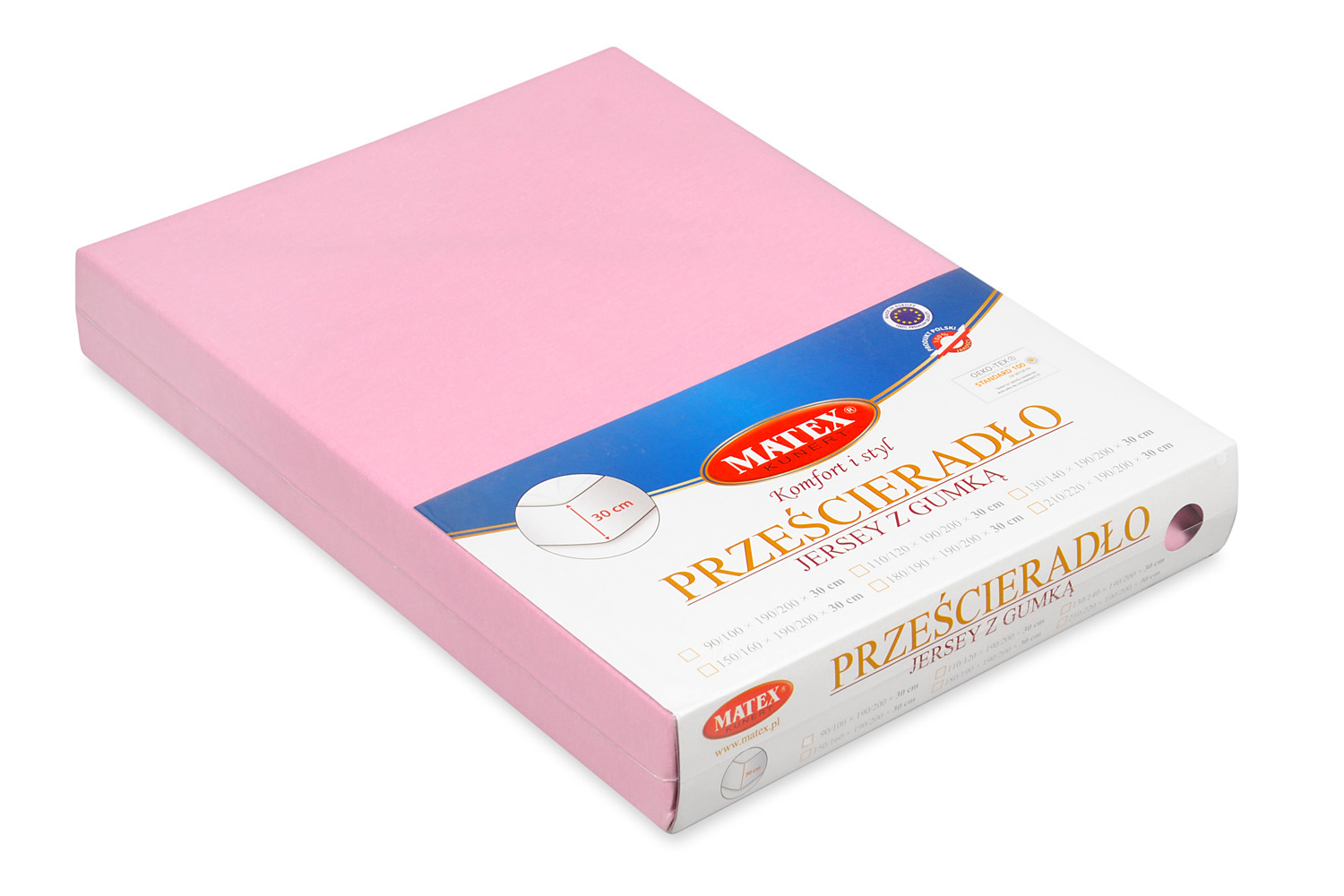 Prześcieradło jersey z gumką 110/120x190/200x30 różowy 10 Matex 3 Prześcieradło jersey z gumką 110/120x190/200x30 różowy 10 Matex - obrazek 3