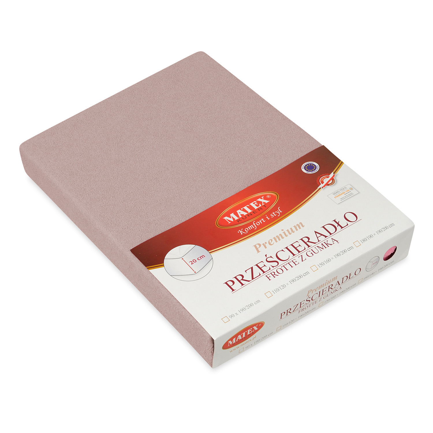 Prześcieradło frotte z gumą 90/100x190/200 Premium brudny róż 12 Matex 3 Prześcieradło frotte z gumą 90/100x190/200 Premium brudny róż 12 Matex - obrazek 3