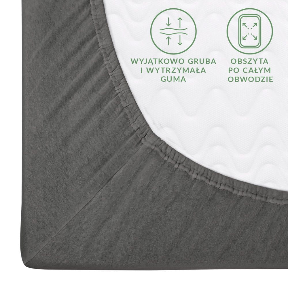Prześcieradło 160x200 jersey z gumką szary 037 Premium Darymex 3 Prześcieradło 160x200 jersey z gumką szary 037 Premium Darymex - obrazek 3