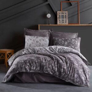 Pościel bawełniana SPRING ANTHRACITE 220x200 COTTONLOVE JACQUARD Darymex