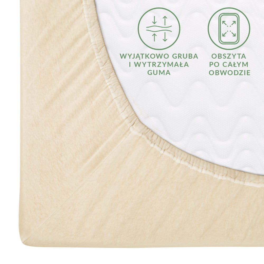 Prześcieradło 180x200 jersey z gumką jasny beż 047 Premium Darymex 3 Prześcieradło 180x200 jersey z gumką jasny beż 047 Premium Darymex - obrazek 3