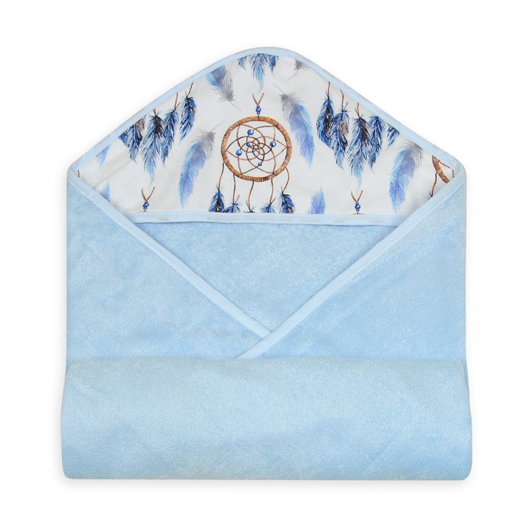 Okrycie kąpielowe 100x100 BAMBOO DESIGN 24 j. niebieskie Babymatex 2 Okrycie kąpielowe 100x100 BAMBOO DESIGN 24 j. niebieskie Babymatex - obrazek 2