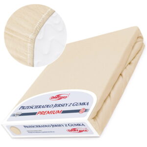 Prześcieradło 140x200 jersey z gumką jasny beż 047 Premium Darymex