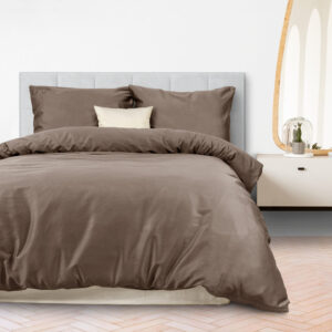 Pościel satynowa 200x220 Ciemny Beż Darymex