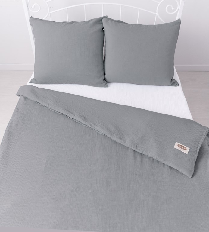 Pościel bawełniana Muślinowa 160x200 c.szary 44 Matex 1 Pościel bawełniana Muślinowa 160x200 c.szary 44 Matex