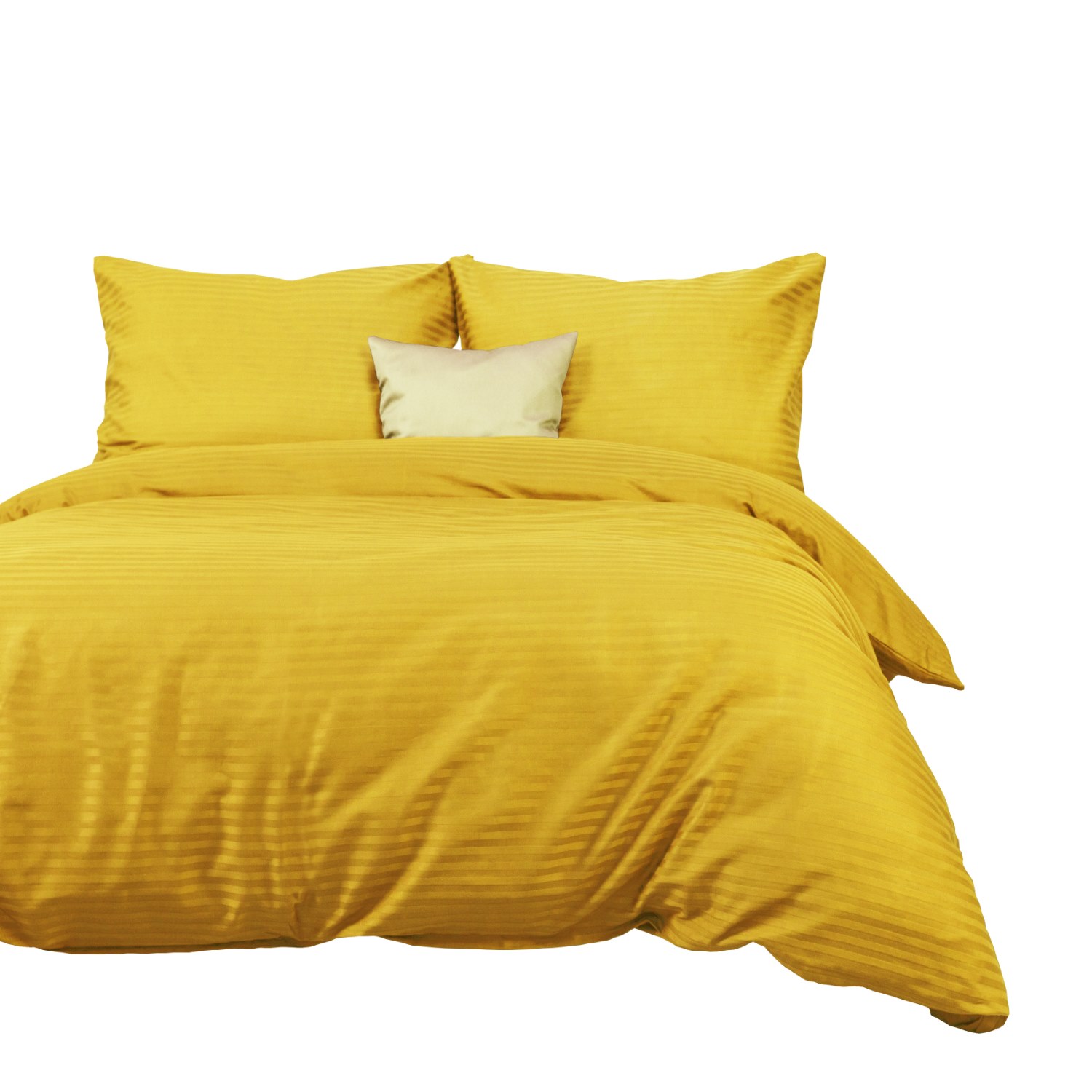 Pościel satynowa Cizgili 180x200 musztardowa Darymex 2 Pościel satynowa Cizgili 180x200 musztardowa Darymex - obrazek 2