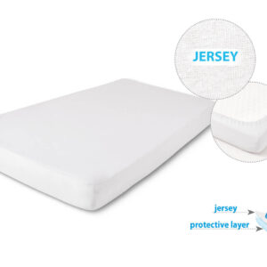Prześcieradło Nieprzemakalne 70x140x10 JERSEY 01 białe Babymatex