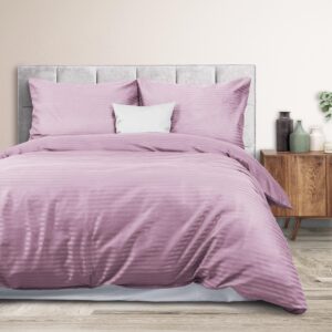 Pościel satynowa Cizgili 180x200 liliowy Darymex