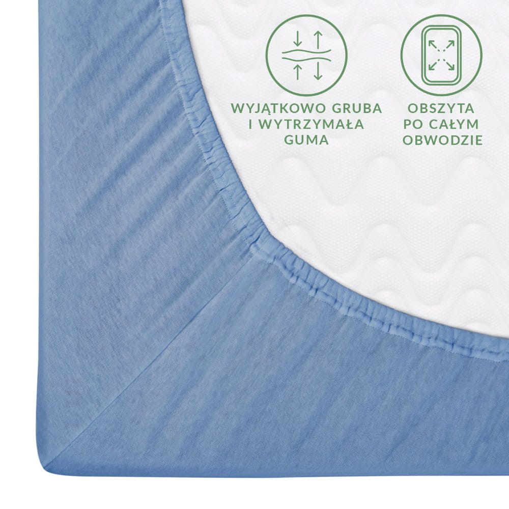 Prześcieradło 180x200 jersey z gumką niebieski 009 Premium Darymex 2 Prześcieradło 180x200 jersey z gumką niebieski 009 Premium Darymex - obrazek 2