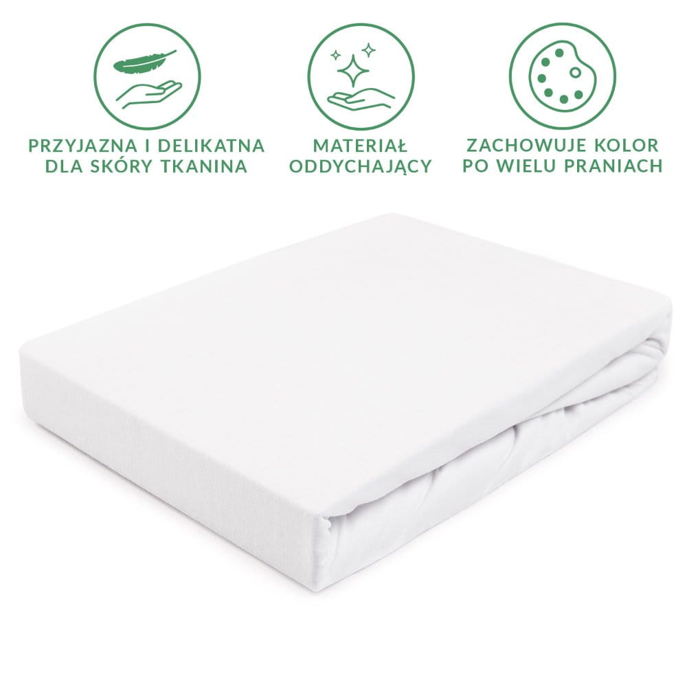Prześcieradło 140x200 jersey z gumką biały 001 Premium Darymex 2 Prześcieradło 140x200 jersey z gumką biały 001 Premium Darymex - obrazek 2