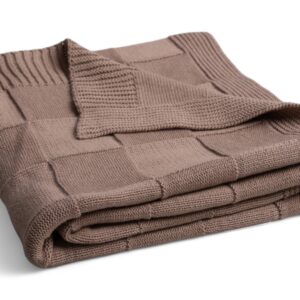 Koc bawełniany 80x100 SQUARE CHECKS ciemny beż BabyMatex