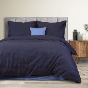 Pościel satynowa Cizgili 160x200 Navy Blue Darymex