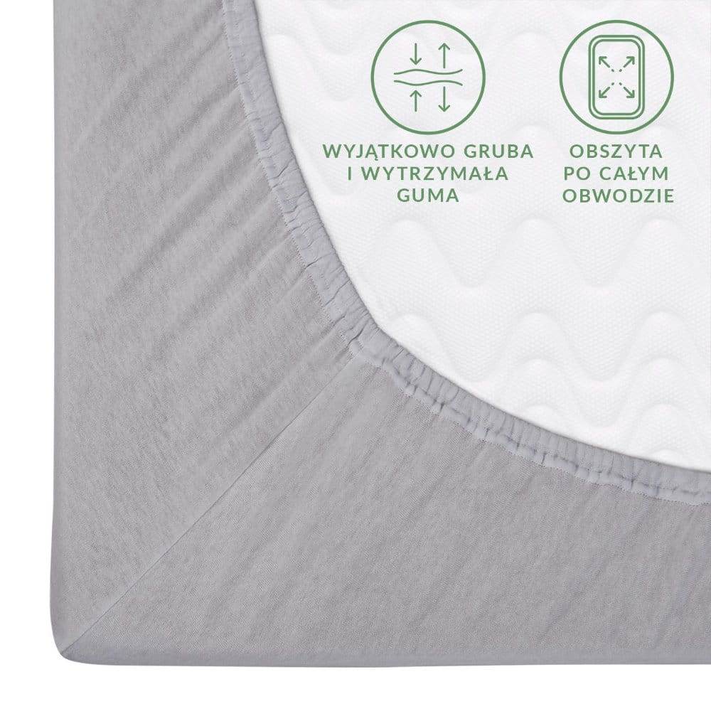 Prześcieradło 90x200 jersey z gumką popiel 024 Premium Darymex 3 Prześcieradło 90x200 jersey z gumką popiel 024 Premium Darymex - obrazek 3