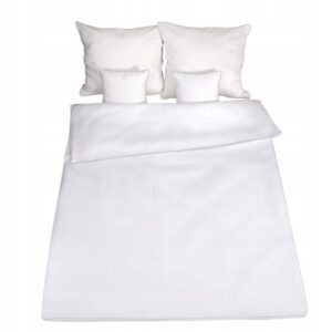 Pościel bawełniana biała ze srebrną lamówką 140x200 +70x80 GOLD LINE MATEX