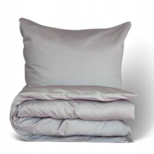 Pościel satynowa 160x200 jednobarwna 42 jasnoszara z bizą Gold Line Matex