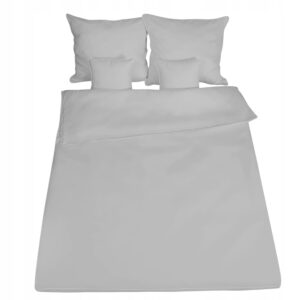 Pościel bawełniana szara z białą lamówką 140x200 +70x80 GOLD LINE MATEX