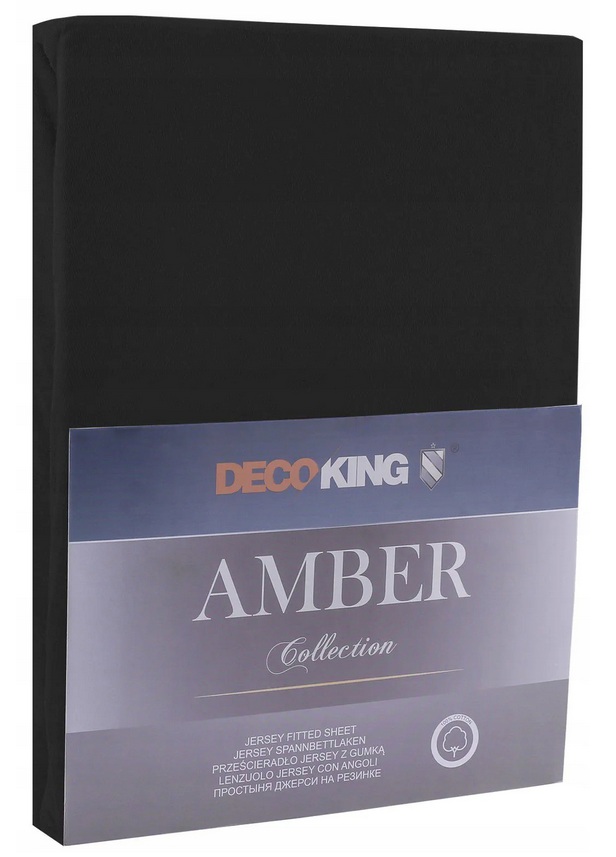 Prześcieradło jersey 180x200 z gumką czarne Amber Decoking 1 120c6e641c0317d9889572eaa4dc3799