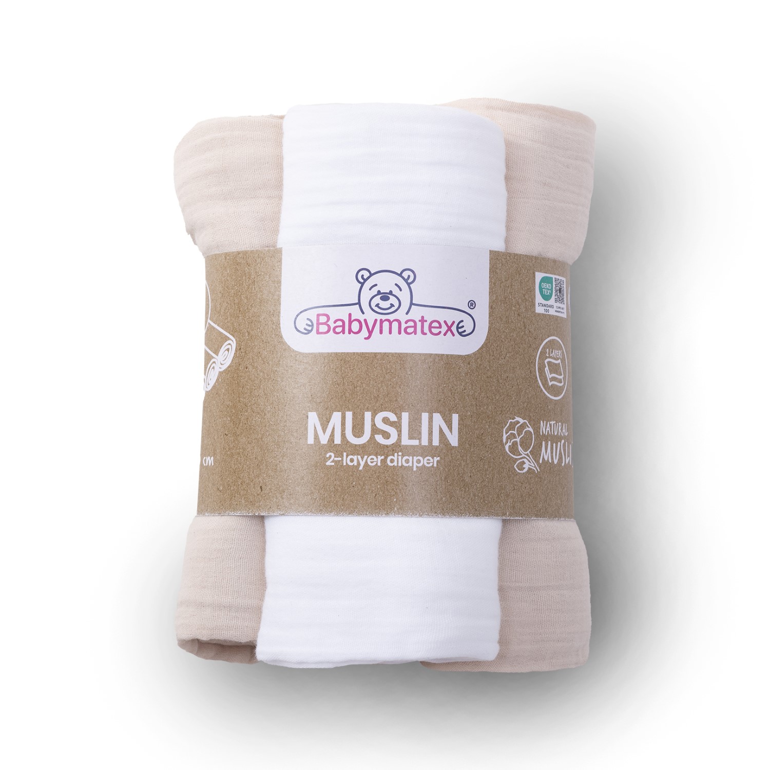 Pielucha 70x80 MUSLIN 3 szt. kolor 15 beżowy BabyMatex 4 c2f348a179ddadba6dc8fa8e09133f39