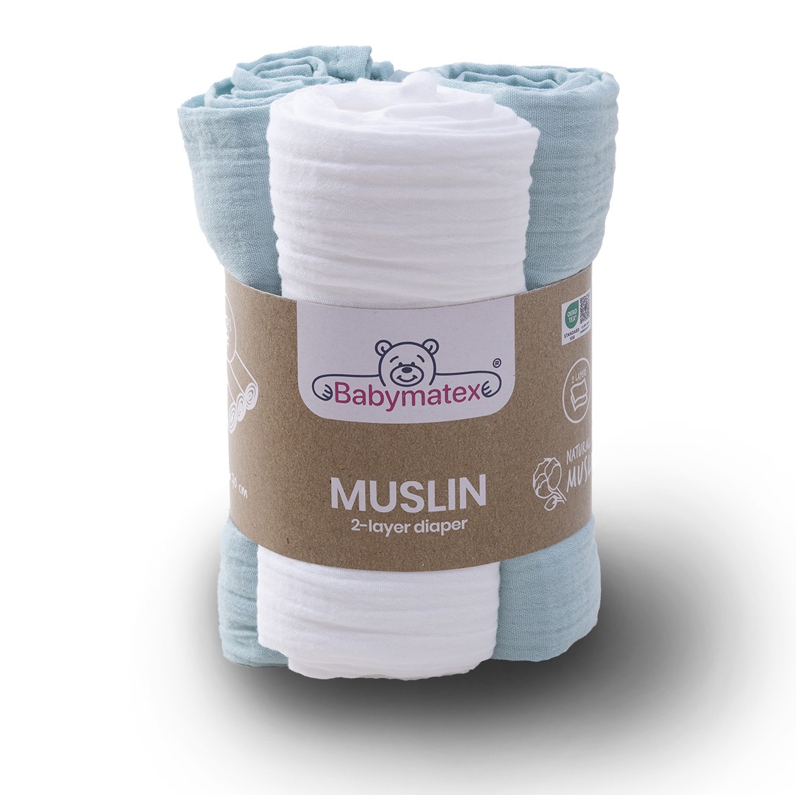Pielucha 70x80 MUSLIN 3 szt. kolor 33 miętowy BabyMatex 1 1b4defb399399998e621192cfa63c41e
